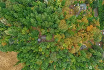 Aerial view of home.
