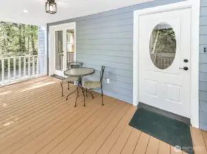 Front entrance to home and deck.