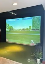 Golf Simulator in the ADU above the Garage with a separate entrance.