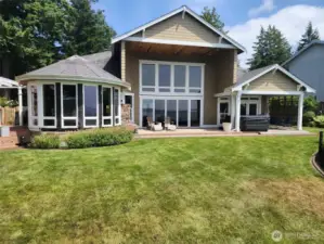 Sunny bank of windows for light and sun all year long.