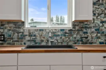 Butcher Block Countertops & Farm Sink