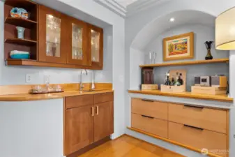 Custom and functional wet bar for all your entertaining needs!