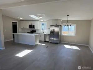 Main Entrance leads to kitchen & eating area