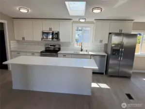 New stainless steel appliances & close up photo of kitchen