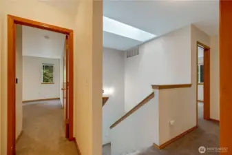 Upstairs landing with new skylight