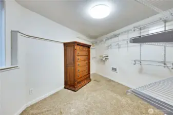 Enormous walk in closet off downstairs bedroom. Includes large safe and armoire