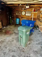 View of the inside of the garage.