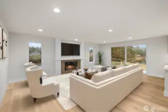 Wood Burning Fireplace (Image virtually staged)