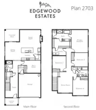 Plan 2703 Floorplan rendering. Details may not be exact and are subject to change.