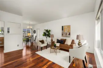 Soaring 9’ ceilings and an open layout create a spacious feel throughout the home!