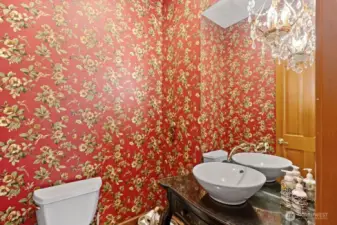 The main level half bath.