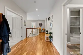 The upstairs hallway.