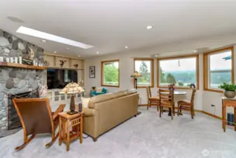 Large and numerous windows let the light and the view in.