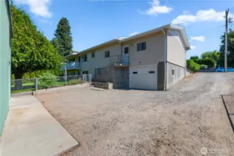 RV parking and lower level garage.