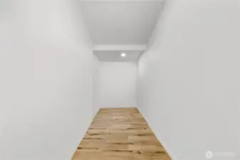Walk in closet,  personal items have been digitally removed.