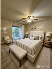 virtual staged primary bedroom