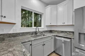 Beautiful quartz counter tops.