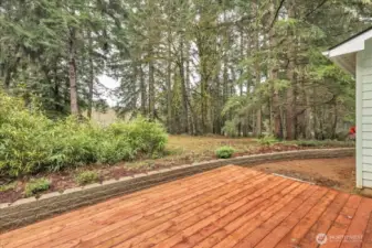 Back deck off of dining/kitchen area.