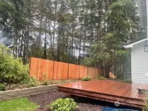 Back deck off kitchen/dining. Newly added fence!