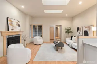 Watch the seasons and the stars through the skylights from the heart of the home.