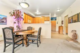 Dining area just off the kitchen.