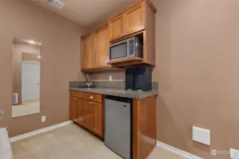 Wet bar including mini fridge & microwave in bonus room