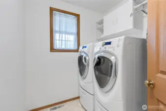 Nice laundry room and washer and dryer stay with the home!