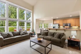 Living area, kitchen & breakfast nook.