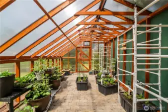 Interior of greenhouse. Custom built by the seller.