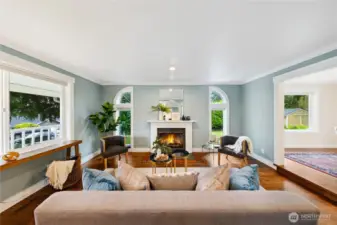 Another view of the gracious living room which opens to the dining room. Great for entertaining.