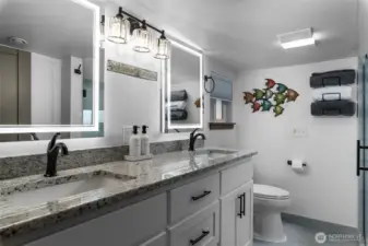 Bathroom off hallway