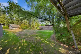 Large open back yard