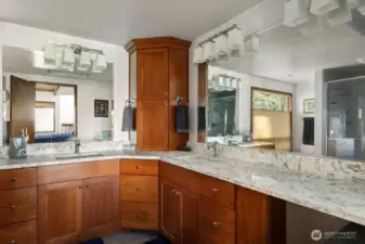 Primary bath has spacious shower &...