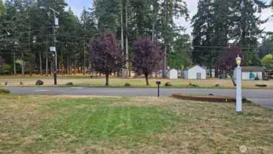 View from the front porch of the expansive Tanglewilde park right across the street.