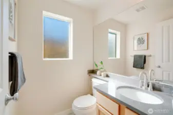 Powder room on main floor.