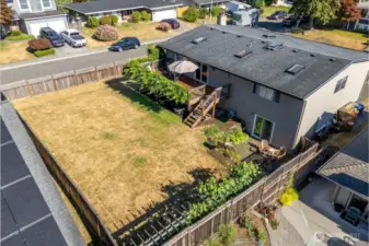 Incredible backyard is fully fenced. Pets and little ones can play safely.