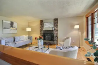 Warm up by the wood stove that efficiently heats the entire home.