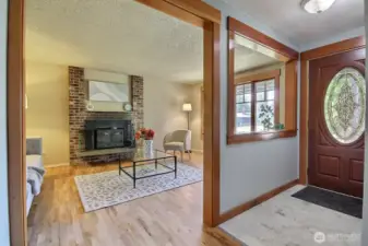 Timeless elegance with custom fir trim for added character.