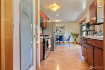 The kitchen features a pantry providing a perfect space to store all your kitchen essentials.
