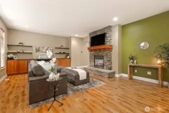 Enjoy a cold winters night by the gas fireplace in the family room.