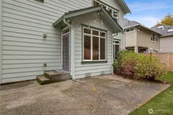 Enjoy barbequing on a hot summer day on the back patio.