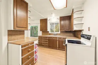 Kitchen space has so much charm.