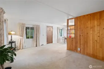 Open living and dining area