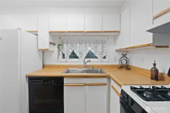 Another look at the kitchen with plenty of cabinets
