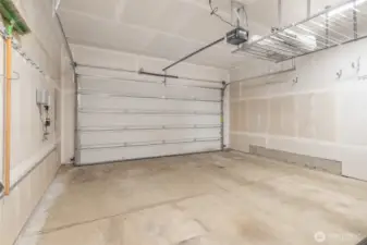 Large garage with extra storage