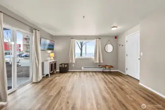 Lots of natural light and amazing views from living room window.