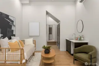 Flexibility at its finest: work from home, open up a storefront, or simply enjoy a spacious second living room