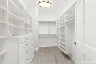 This is only one of the TWO walk-in closets. The other one has it's own dedicated laundry hookup if need be!