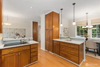 Cooking is a dream on this induction cooktop and double wall ovens (shown in next photo)