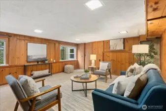 The door in the back left corner leads to a large storage room-- could be a great spot for a home gym, craft studio, music room... so many possibilities!